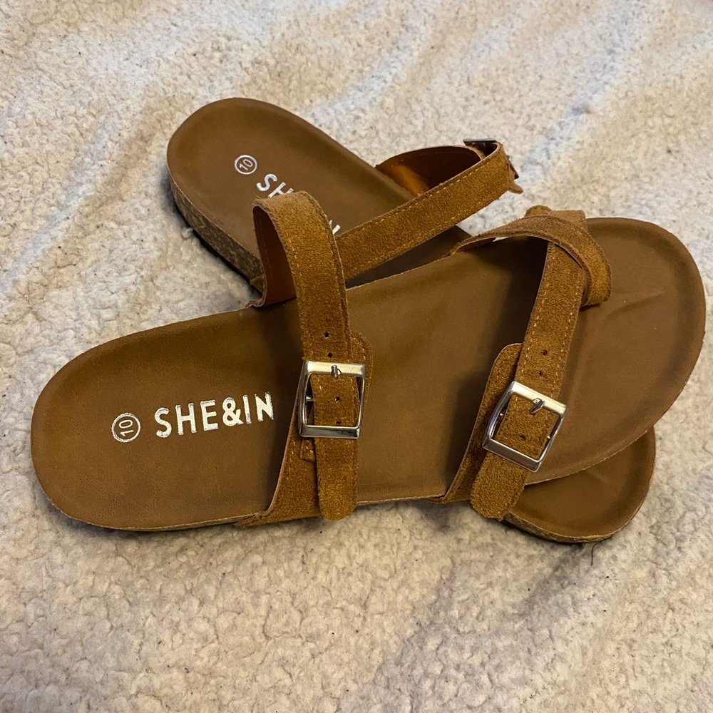 Brown strapped sandals